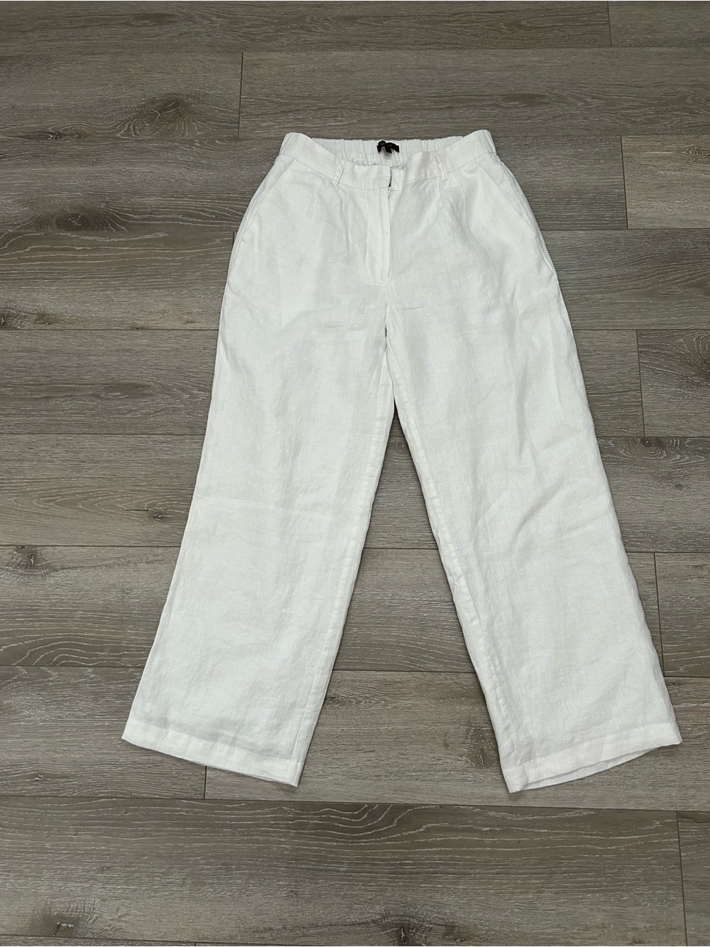 Quince White Linen Trousers for Women Size 4